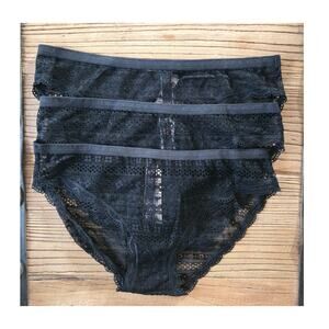 Victoria's Secret Black Lace Bikini Panty Bundle sz XS New